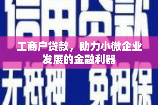 安福工商户贷款，助力小微企业发展的金融利器