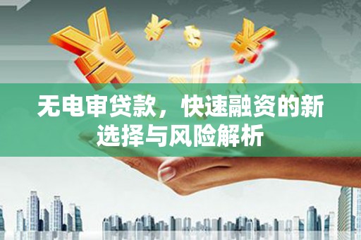 安福无电审贷款，快速融资的新选择与风险解析