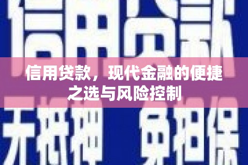 安福信用贷款，现代金融的便捷之选与风险控制