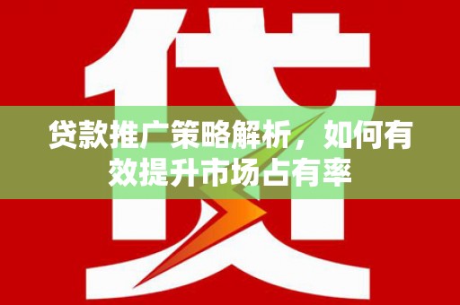 安福贷款推广策略解析，如何有效提升市场占有率