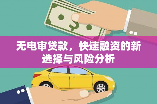 安福无电审贷款，快速融资的新选择与风险分析