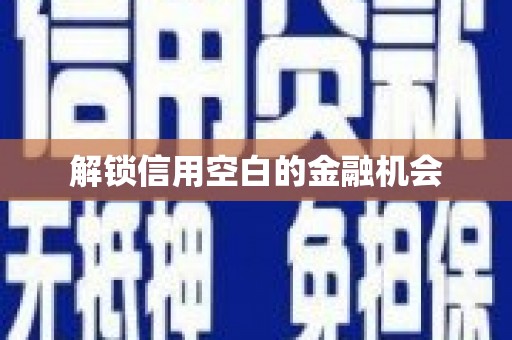 安福解锁信用空白的金融机会